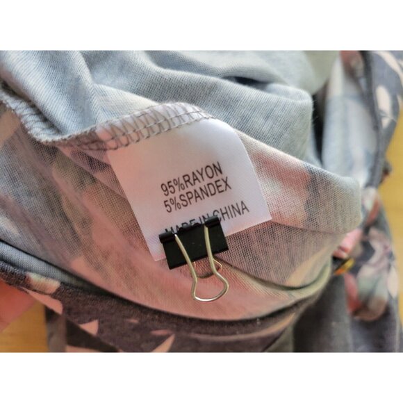 Tickled Teal Women Jumpsuit Extra Large Short Sleeve Gray Floral FLO190E - Picture 10 of 10